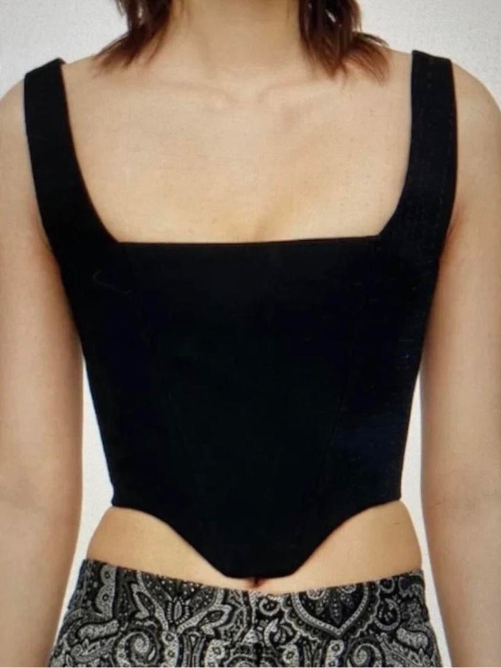Zara Collection Jacquard Corset Bodysuit Top Black - Picture 15 of 16
